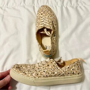 TOMS Kids Cordones Cupsole in Natural Sunbleached Cheetah Print
